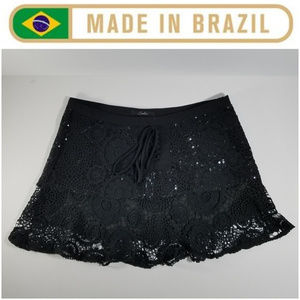Crouchet Mini Skirt Sz 10 Black Designed in Brazil